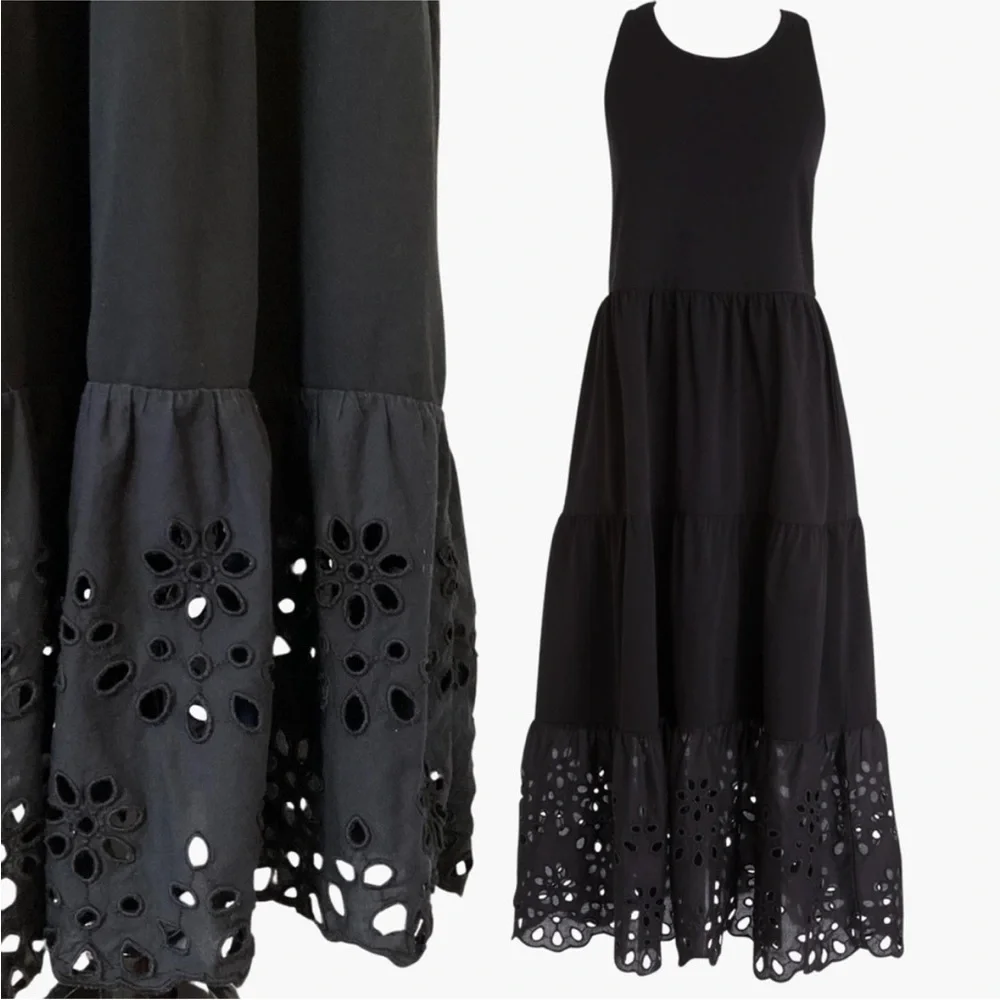 JCrew tiered maxi dress with eyelet bottom - Picture 3 of 5